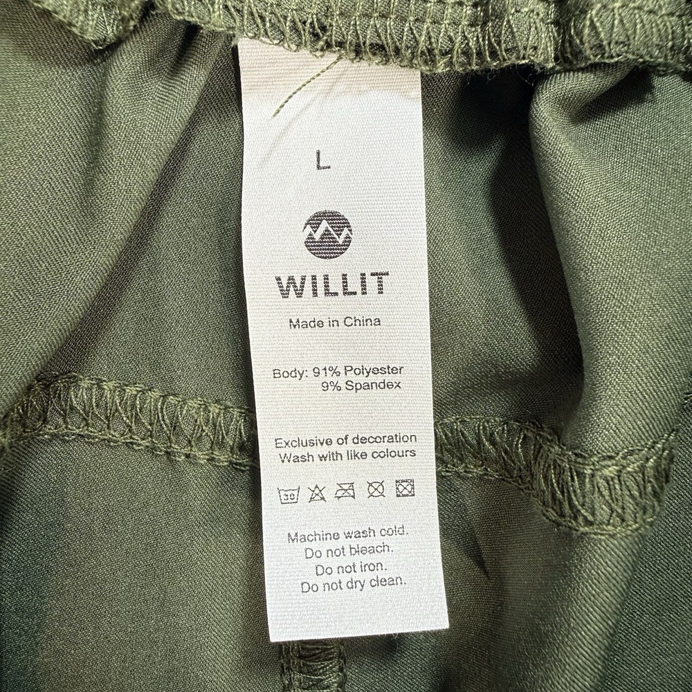 NWT Willit Men's Hiking Shorts Large Olive Green Stretch Quick Dry Trail Travel - Picture 5 of 9